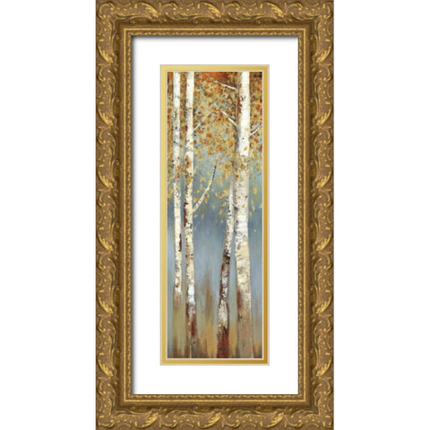 Butterscotch Birch Trees I Gold Ornate Wood Framed Art Print with Double Matting by Pearce, Allison