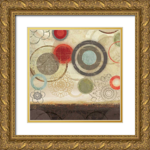 Colourful Elements I Gold Ornate Wood Framed Art Print with Double Matting by Pearce, Allison