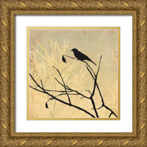 Perched Gold Ornate Wood Framed Art Print with Double Matting by Pearce, Allison