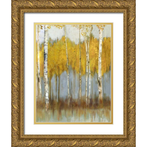 Golden Grove I Gold Ornate Wood Framed Art Print with Double Matting by Pearce, Allison