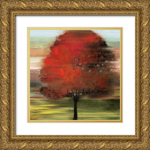 Flow Trees I - Mini Gold Ornate Wood Framed Art Print with Double Matting by Pearce, Allison