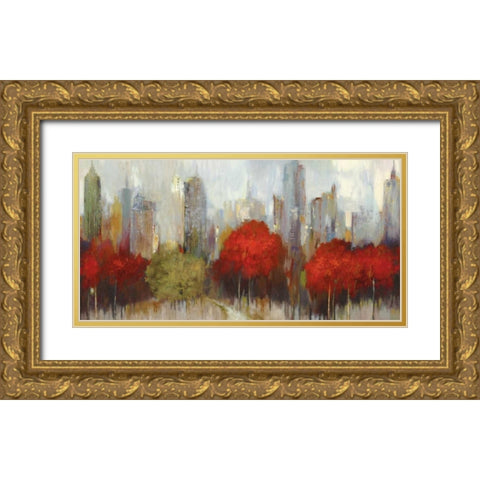 Downtown - Oversize Gold Ornate Wood Framed Art Print with Double Matting by Pearce, Allison