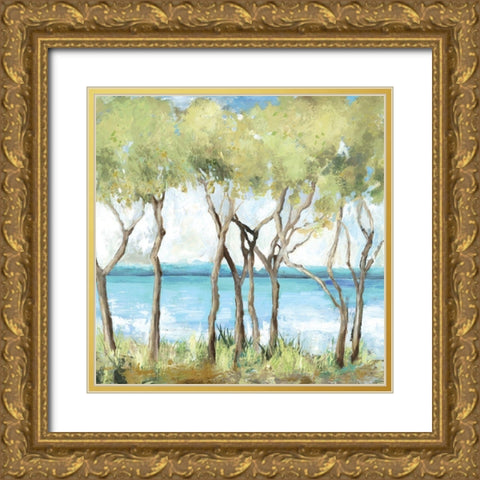 Beachside Gold Ornate Wood Framed Art Print with Double Matting by Pearce, Allison