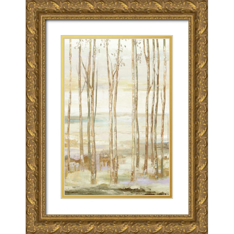 White on white trees Gold Ornate Wood Framed Art Print with Double Matting by Pearce, Allison