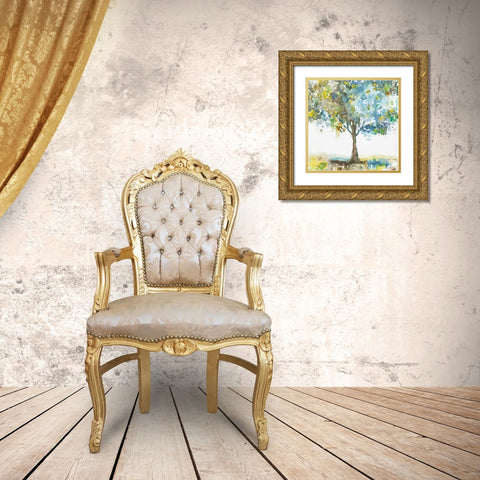 Majestic blue Gold Ornate Wood Framed Art Print with Double Matting by Pearce, Allison