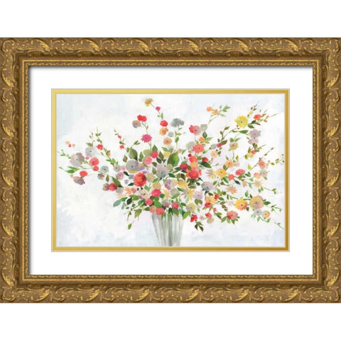 New spring bouquette Gold Ornate Wood Framed Art Print with Double Matting by Pearce, Allison