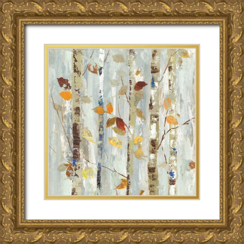 Autumn Petals Gold Ornate Wood Framed Art Print with Double Matting by Pearce, Allison