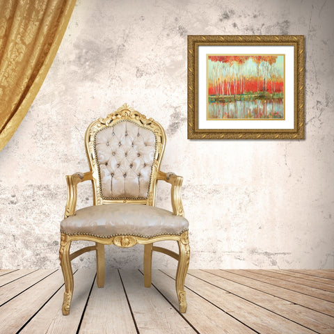 Red Horizon Gold Ornate Wood Framed Art Print with Double Matting by Pearce, Allison