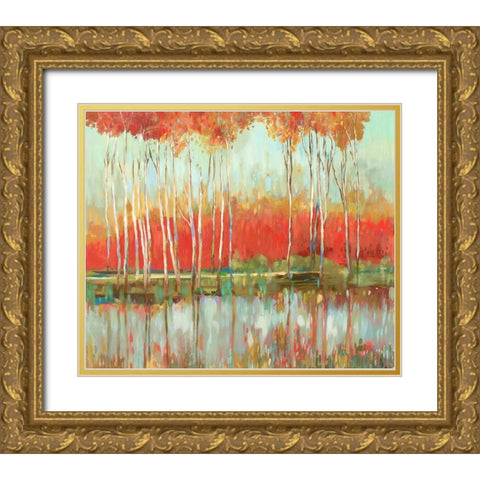 Red Horizon Gold Ornate Wood Framed Art Print with Double Matting by Pearce, Allison