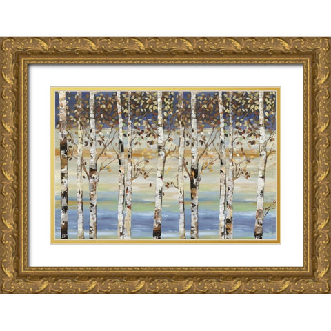 Dark Birch III  Gold Ornate Wood Framed Art Print with Double Matting by Pearce, Allison