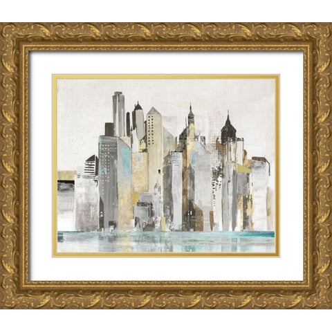 Bustling City  Gold Ornate Wood Framed Art Print with Double Matting by Pearce, Allison
