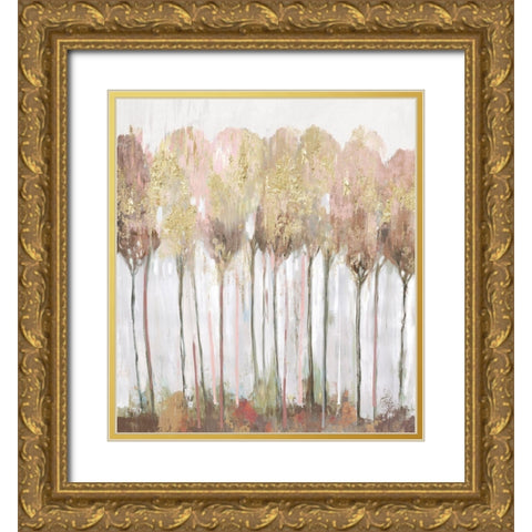 Tune of the Trees Blush Gold Ornate Wood Framed Art Print with Double Matting by Pearce, Allison