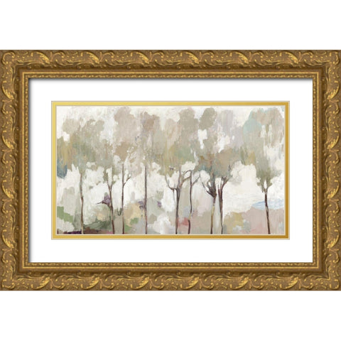 Soft Pastel Forest Gold Ornate Wood Framed Art Print with Double Matting by Pearce, Allison