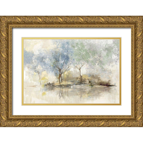 Pale Meadow  Gold Ornate Wood Framed Art Print with Double Matting by Pearce, Allison