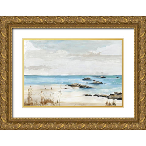 Still Beach  Gold Ornate Wood Framed Art Print with Double Matting by Pearce, Allison