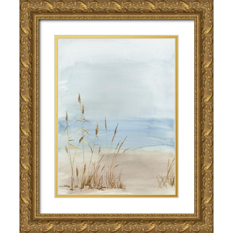 Soft Beach Grass II Gold Ornate Wood Framed Art Print with Double Matting by Pearce, Allison