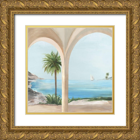 Arches with the View  Gold Ornate Wood Framed Art Print with Double Matting by Pearce, Allison