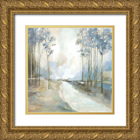 Blue Path Home  Gold Ornate Wood Framed Art Print with Double Matting by Pearce, Allison