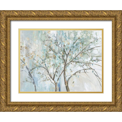 Teal Forest  Gold Ornate Wood Framed Art Print with Double Matting by Pearce, Allison