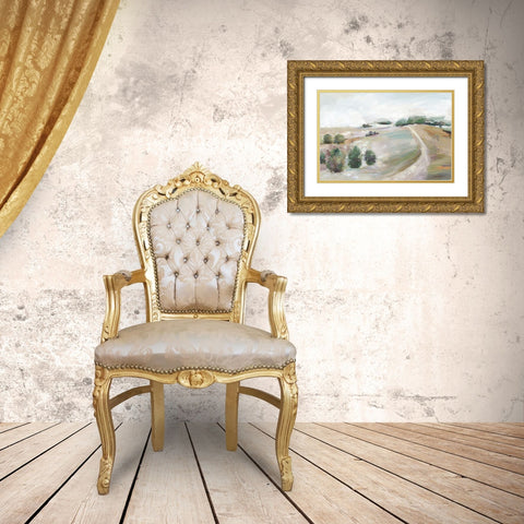 Country Road Hill  Gold Ornate Wood Framed Art Print with Double Matting by Pearce, Allison