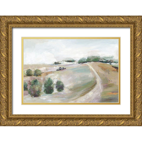 Country Road Hill  Gold Ornate Wood Framed Art Print with Double Matting by Pearce, Allison