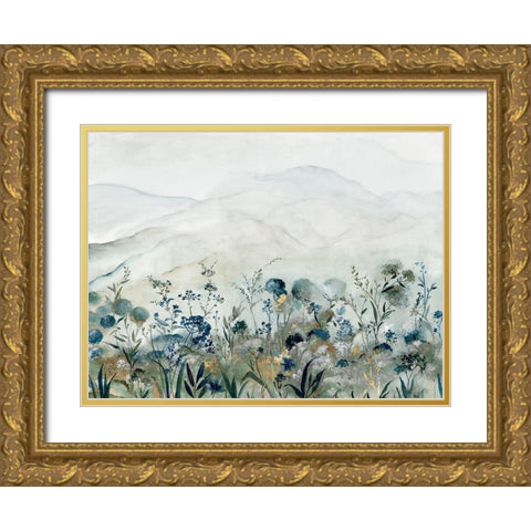 Bluebell Field  Gold Ornate Wood Framed Art Print with Double Matting by Pearce, Allison