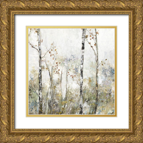 Soft Birch Forest II  Gold Ornate Wood Framed Art Print with Double Matting by Pearce, Allison