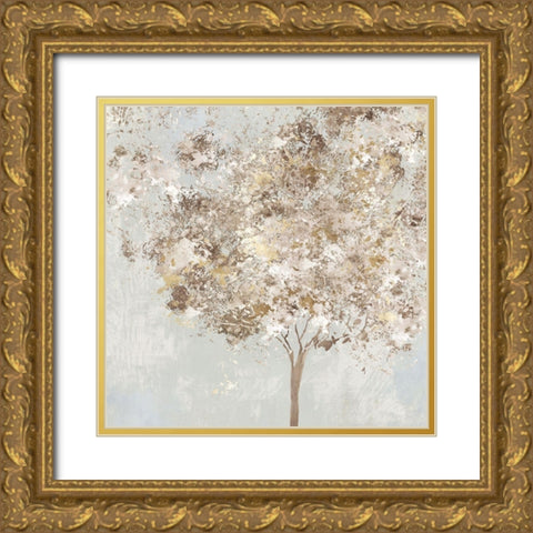 Golden Shimmering Tree  Gold Ornate Wood Framed Art Print with Double Matting by Pearce, Allison