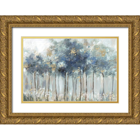 Blue Golden Forest Gold Ornate Wood Framed Art Print with Double Matting by Pearce, Allison