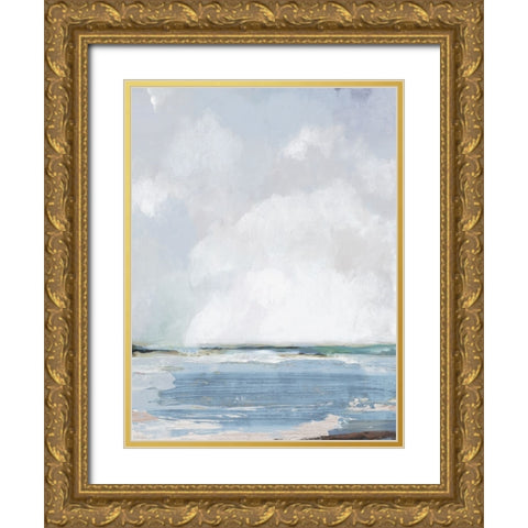 Modern Beach Gold Ornate Wood Framed Art Print with Double Matting by Pearce, Allison