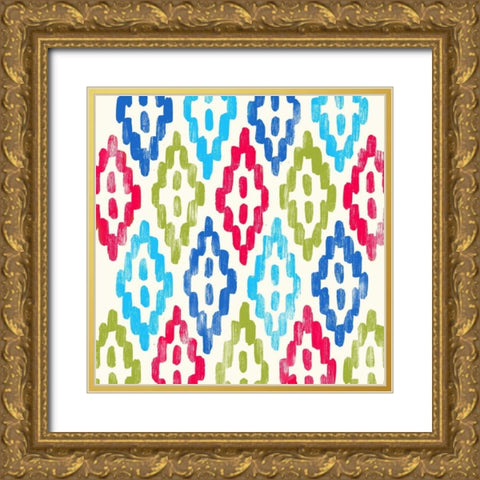 Tribal Bright I Gold Ornate Wood Framed Art Print with Double Matting by PI Galerie