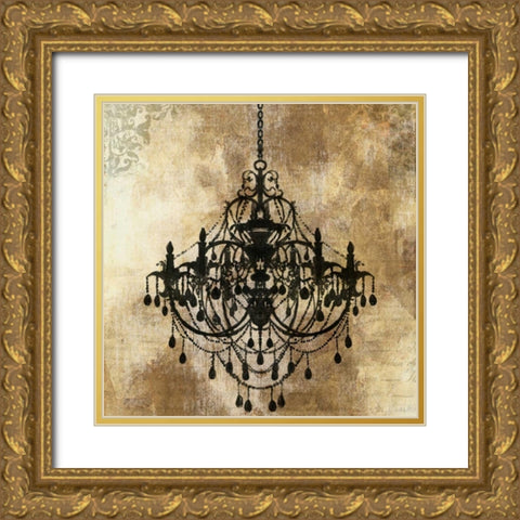 Chandelier Gold I Gold Ornate Wood Framed Art Print with Double Matting by PI Galerie