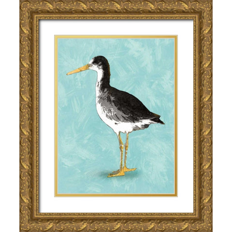 Seashore Bird III Gold Ornate Wood Framed Art Print with Double Matting by PI Galerie