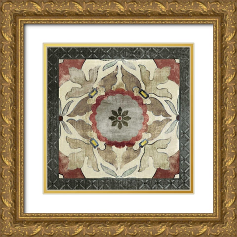 Mosaic II Gold Ornate Wood Framed Art Print with Double Matting by PI Studio