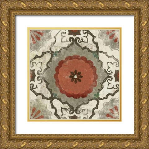 Mosaic III Gold Ornate Wood Framed Art Print with Double Matting by PI Studio