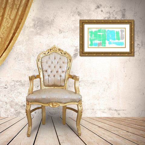 Geo II Gold Ornate Wood Framed Art Print with Double Matting by PI Galerie