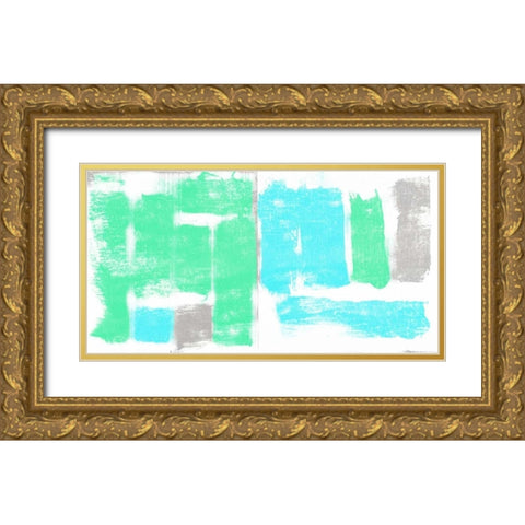 Geo II Gold Ornate Wood Framed Art Print with Double Matting by PI Galerie