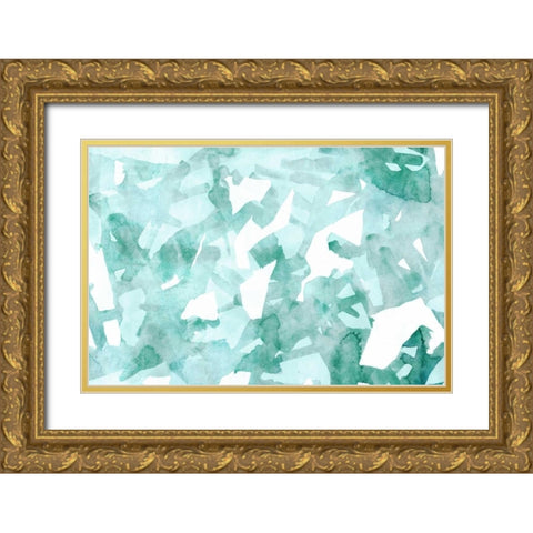 Watercolor Geo  Gold Ornate Wood Framed Art Print with Double Matting by PI Galerie