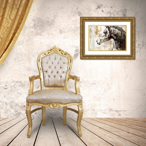 Equestrian Gold IV Gold Ornate Wood Framed Art Print with Double Matting by PI Galerie