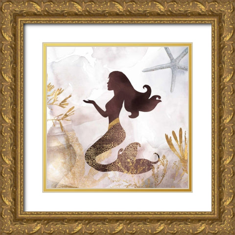 Mermaid II Gold Ornate Wood Framed Art Print with Double Matting by PI Galerie
