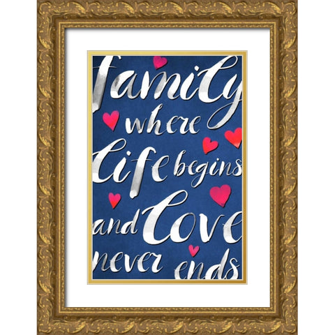 Family Love I Gold Ornate Wood Framed Art Print with Double Matting by PI Galerie
