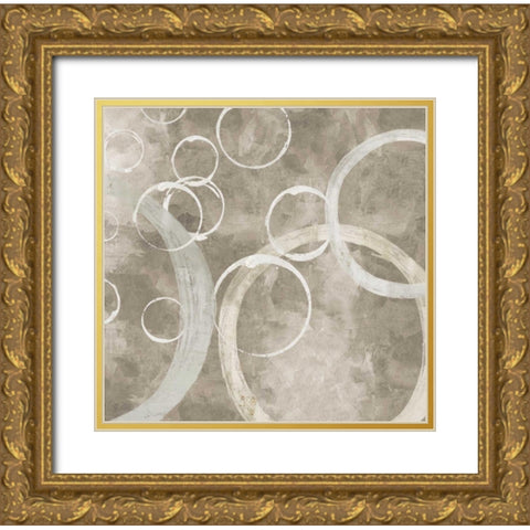 Small Rings II Gold Ornate Wood Framed Art Print with Double Matting by PI Galerie