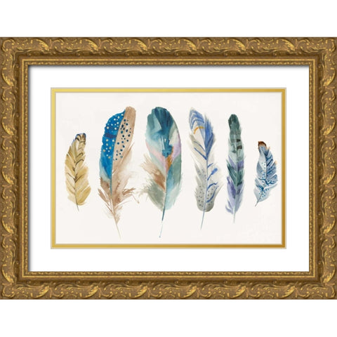 Feather Weather I Gold Ornate Wood Framed Art Print with Double Matting by PI Galerie