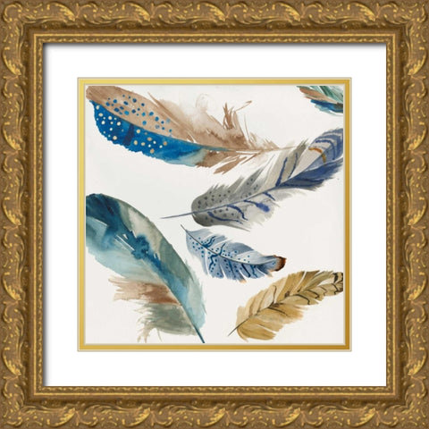 Feather Weather I Gold Ornate Wood Framed Art Print with Double Matting by PI Galerie