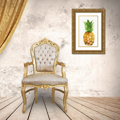 Pineapple I Gold Ornate Wood Framed Art Print with Double Matting by PI Studio