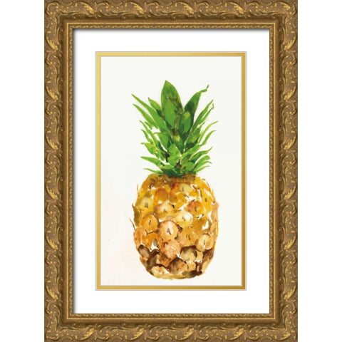 Pineapple I Gold Ornate Wood Framed Art Print with Double Matting by PI Studio