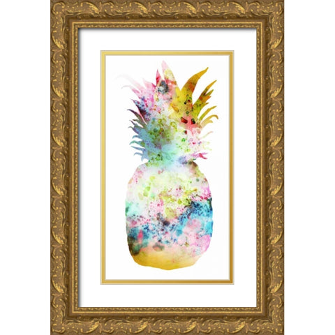 Pineapple II Gold Ornate Wood Framed Art Print with Double Matting by PI Studio