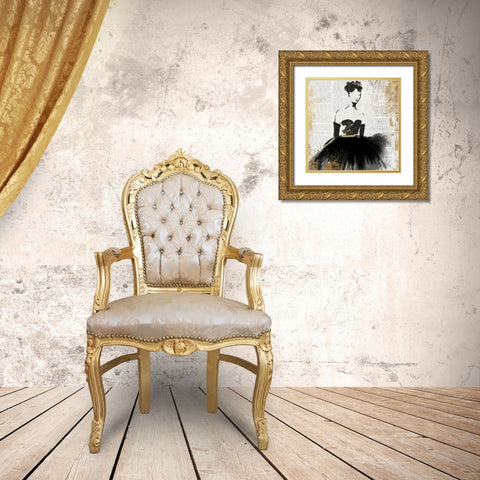 Lady in Black II Gold Ornate Wood Framed Art Print with Double Matting by PI Studio