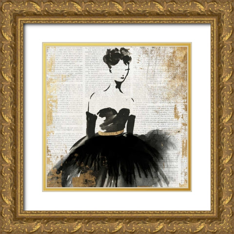 Lady in Black II Gold Ornate Wood Framed Art Print with Double Matting by PI Studio
