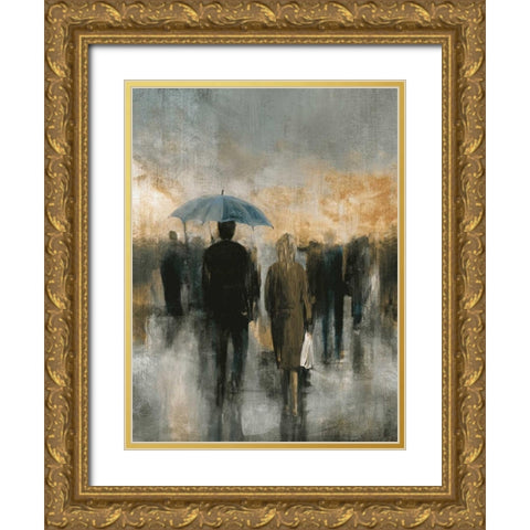 Morning Avenue I Gold Ornate Wood Framed Art Print with Double Matting by PI Studio